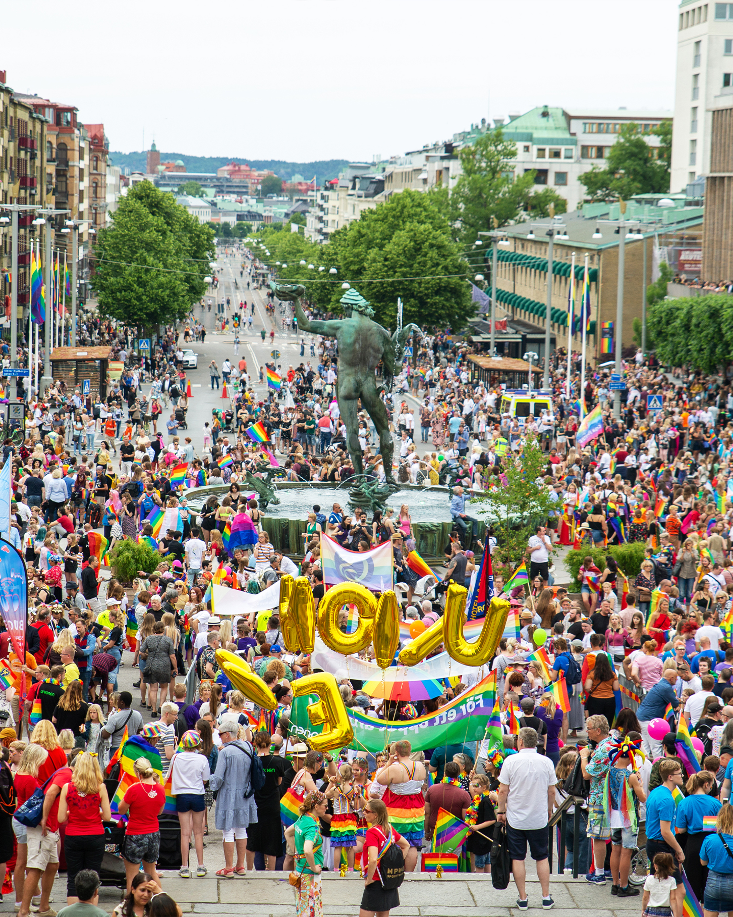A large crowd at West Pride in Gothenburg.